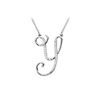 Image 1 : Cubic Zirconia Letter Y Script Initial Pendant : .925 Sterling Silver - 0.15 CT TGW