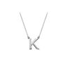 Image 1 : Sterling Silver Baby Charm K Block Initial Pendant