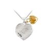 Sterling Silver Heart Locket With 14K Yellow Heart Dangle Pendant - 24.00 X 18.00 MM