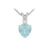 Diamond And Aquamarine Solitaire Pendant : 14K White Gold - 1.00 CT TGW
