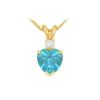 Diamond And Blue Topaz Solitaire Pendant : 14K Yellow Gold - 1.00 CT TGW