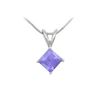 Image 1 : Tanzanite Solitaire Pendant : 14K White Gold - 1.00 CT TGW