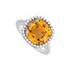 Sterling Silver Citrine And Cubic Zirconia Ring 2.50 CT TGW
