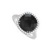 Genuine Black Onyx And Diamond Ring : 14K White Gold - 2.50 CT TGW