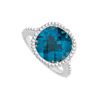 Sterling Silver Blue Topaz And Cubic Zirconia Ring 3.05 CT TGW