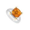 Image 1 : Citrine Ring : Two Tone (Sterling Silver & 14K Yellow Gold) - 6.00 CT TGW