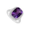 Amethyst And Cubic Zirconia Ring : .925 Sterling Silver - 9.00 CT TGW