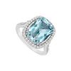 Blue Topaz And Cubic Zirconia Ring : .925 Sterling Silver - 9.00 CT TGW