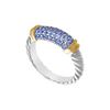 Image 1 : Sapphire Twisted Ring : 14K Two Tone (White And Yellow) Gold - 1.00 CT TGW