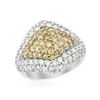 Image 1 : Kite-Shaped Pave-Set Diamond Ring In 14K Two Tone Gold | 152565