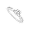 Image 1 : 14K White Gold Semi Mount Engagement Ring 0.25 Carat Diamonds Not Included Center Diamond