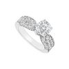 Image 1 : Semi Mount Engagement Ring In 14K White Gold With1.00 Carat Diamonds Not Included Center Diamond