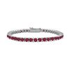 Image 1 : Ruby Tennis Bracelet 14K White Gold 3.00 CT TGW