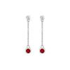 Image 1 : GF Bangkok Ruby And Cubic Zirconia Earrings : .925 Sterling Silver - 0.60 CT TGW