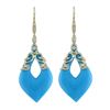 Image 1 : Vintage Turquoise W/ Diamonds Drop Earring In 14K Yellow Gold | 421091