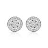 Image 1 : Button Stlye Stud Earring With Milgrain In 14K White Gold|411561