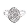 Image 1 : Marquise-Shaped W/ Round & Baguette-Cut Diamond Ring In 14K White Gold | 225779