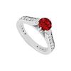 Image 1 : GF Bangkok Ruby And Cubic Zirconia Engagement Ring 10K White Gold 1.00 CT TGW