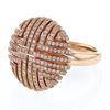 Image 1 : Dome-Shape Round Cut Prong-Set Diamond Ring In 14K Rose Gold | 382770