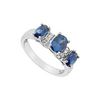 Image 1 : Diffuse Sapphire And Cubic Zirconia Ring : 10K White Gold - 2.15 CT TGW