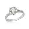 Image 1 : Flower Design Round Prong-Set Diamond Ring In 14K White Gold | 411091