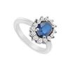 Image 1 : Diffuse Sapphire And Cubic Zirconia Ring : 10K White Gold - 3.00 CT TGW