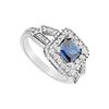 Image 1 : Diffuse Sapphire And Cubic Zirconia Ring : 10K White Gold - 1.75 CT TGW