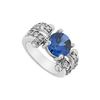 Image 1 : Diffuse Sapphire And Cubic Zirconia Ring : 10K White Gold - 2.50 CT TGW