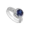 Image 1 : Diffuse Sapphire And Cubic Zirconia Ring : 10K White Gold - 3.00 CT TGW