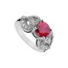 Image 1 : GF Bangkok Ruby And Cubic Zirconia Ring : 10K White Gold - 2.55 CT TGW