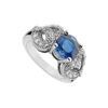Image 1 : Diffuse Sapphire And Cubic Zirconia Ring : 10K White Gold - 2.55 CT TGW