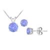 Image 1 : Tanzanite Solitaire Pendant With Earrings Set In Sterling Silver 2.00 CT TGW