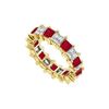 Image 1 : Diamond And Ruby Eternity Band : 14K Yellow Gold  – 4.00 CT TGW