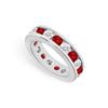 Image 1 : Diamond And Ruby Eternity Band : 18K White Gold – 4.00 CT TGW