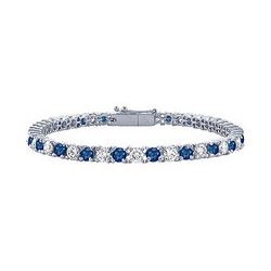 Sapphire And Diamond Tennis Bracelet : Platinum 1.50 CT TGW