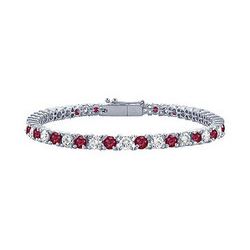 Ruby And Diamond Tennis Bracelet : Platinum - 2.00 CT TGW