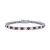 Image 1 : Ruby And Diamond Tennis Bracelet : Platinum - 2.00 CT TGW