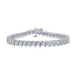 Diamond S Tennis Bracelet : Platinum - 3.00 CT Diamonds
