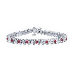 Ruby And Diamond Tennis Bracelet : Platinum - 3.00 CT TGW
