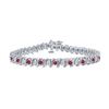 Image 1 : Ruby And Diamond Tennis Bracelet : Platinum - 3.00 CT TGW