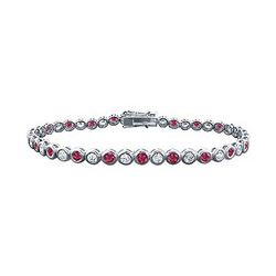 Ruby And Diamond Tennis Bracelet : Platinum - 2.00 CT TGW