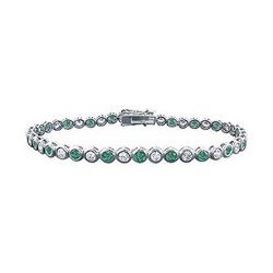 Emerald And Diamond Tennis Bracelet : Platinum - 5.00 CT TGW
