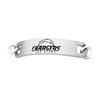 Image 1 : Stainless Steel San Diego Chargers Team Name And Logo ID Bracelet - 8 Inch