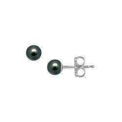 Akoya Cultured Pearl Stud Earrings : 14K White Gold – 4 MM