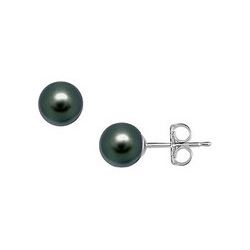 Akoya Cultured Pearl Stud Earrings : 14K White Gold – 9 MM