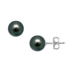 Akoya Cultured Pearl Stud Earrings : 14K White Gold – 11 MM