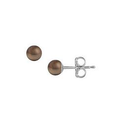 Akoya Cultured Pearl Stud Earrings : 14K White Gold – 4 MM