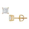 Image 1 : 14K Yellow Gold : Princess Cut Diamond Stud Earrings – 1.00 CT. TW.