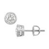 Image 1 : 18K White Gold : Bezel Set Round Diamond Stud Earrings – 1.00 CT. TW.
