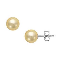 South Sea Pearl Stud Earrings : 18K White Gold – 13 MM